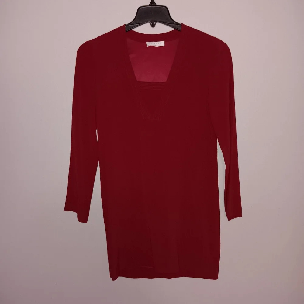 Sandro paris women's dress size S red long sleeve valentine party cockta…